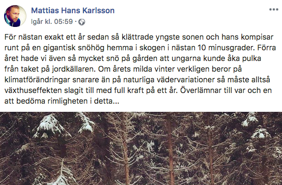 Mattias Karlsson uttalande om vädret